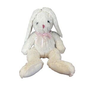 Hobby Lobby Bunny Rabbit Plush White  Pink Nose 15” Toy Stuffed Animal Pink Now